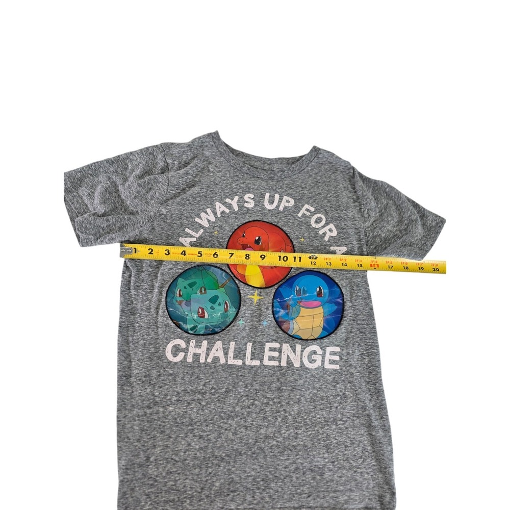 Pokemon Boys Graphic Crew Neck Gray Shirt Kids Size Large‎ Up For A Challenge - Picture 5 of 8